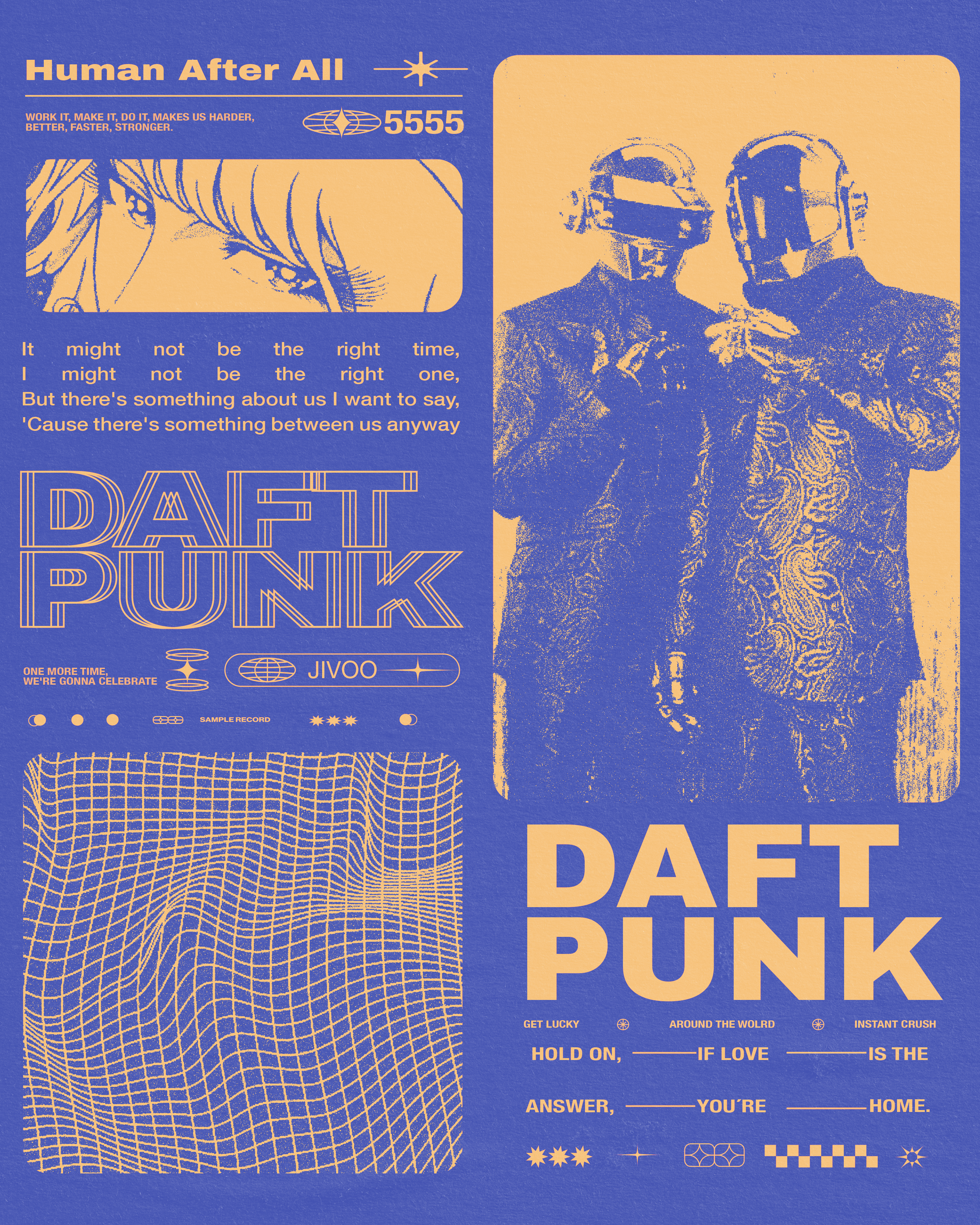 daft punk morado amarillo